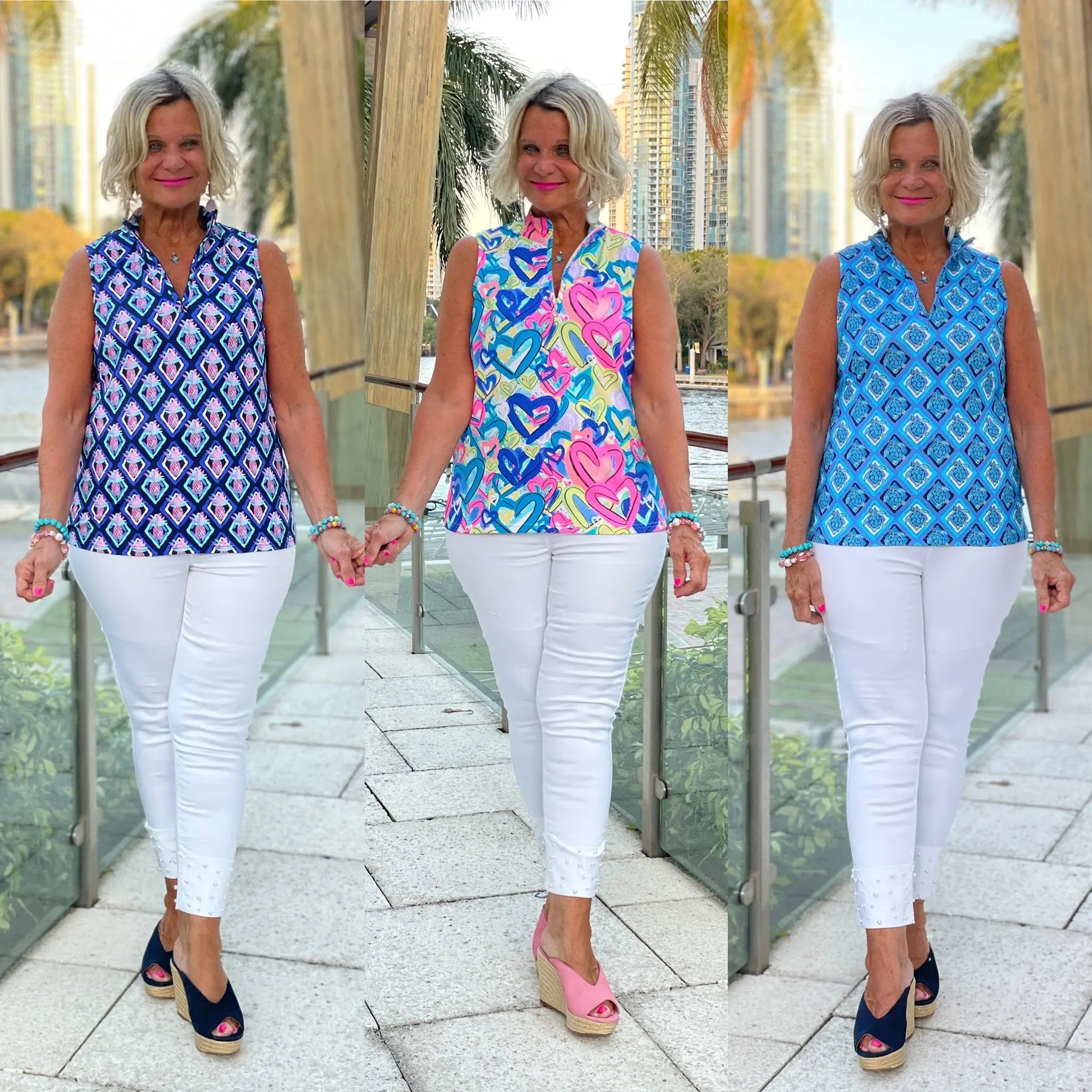 LULU-B SLEEVELESS ZIPPER TOP