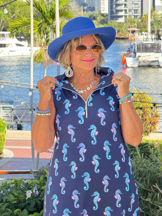 LULU B MIDNIGHT REEF ZIPPER SWING DRESS LULU-B