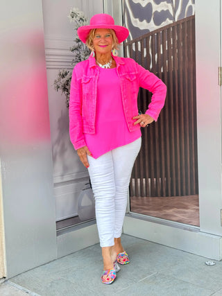 KEY WEST LINEN HOT PINK JACKET LULU-B