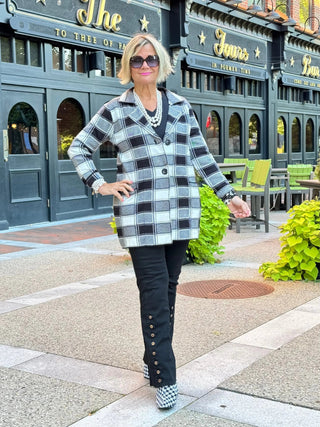 Ethyl Luxe Check Knit Jacket - Trooper ETHYL JEANS
