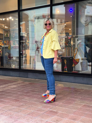 LULU-B SOUTH BEACH NAVY DENIM ANKLE PANT LULU-B