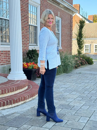 Women's Speckled Heather Rib Knit Top BLUEBELL Cathys Place