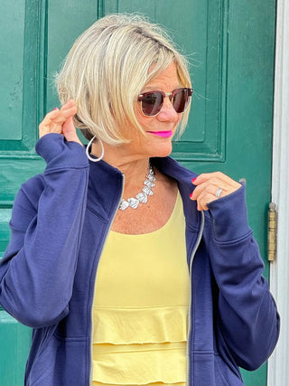 NAVY FULL ZIPPER LULU-B