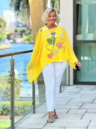 SWAROVSKI CRYSTAL YELLOW  HEART TOP KOKOMO