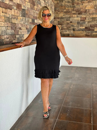 PERFECT BLACK RUFFLE DRESS LULU-B