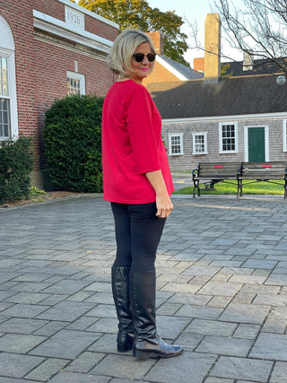 LULU-B RED TAILORED V SLEEVE LULU-B