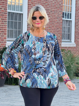 LEOPARD BLUE FASHION TOP Cathys Place