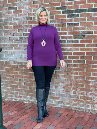 BASE LAYER EGGPLANT-PURPLE TOP LULU-B