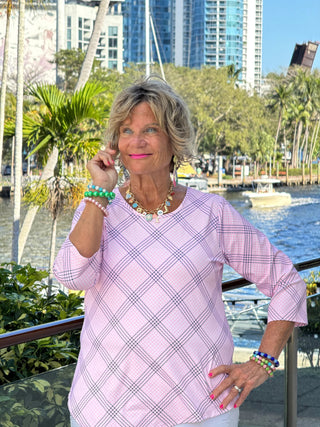 LULU B PINK CHIC ASYMMETRIC TOP LULU-B