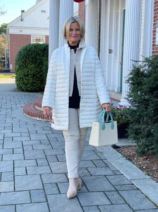 WINTER WHITE LONG PUFFER JACKET LULU-B