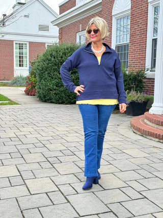 NAVY HALF ZIPPER LULU-B