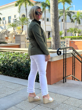 LULU-B OLIVE FULL ZIPPER JACKET LULU-B