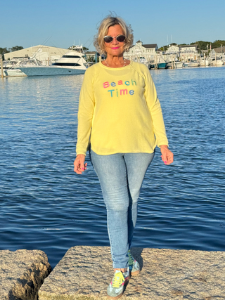 LULU-B YELLOW BEACH TIME SWEATER LULU-B