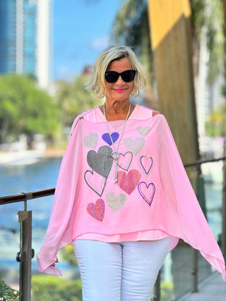 SWAROVSKI CRYSTAL PINK HEART TOP KOKOMO
