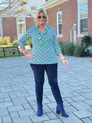 Lulu-B BAY CLUB Ruffle Neck Sleeve Top LULU-B