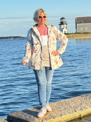 Women's New Englander® Floral Printed Rain Jacket CHARLES RIVER RAIN APPAREL