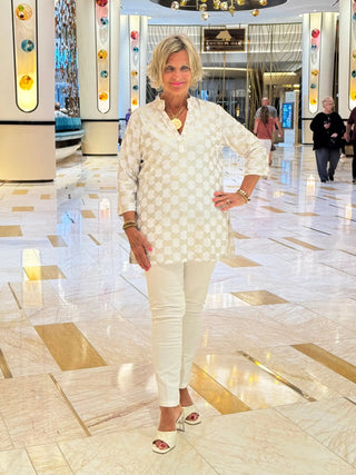 LULU-B WHITE GOLD TUNIC LULU-B