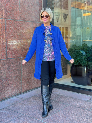 LULU-B ROUGED SAPPHIRE ROUGED CARDIGAN LULU-B