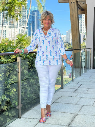 LULU B SHORELINE CHARM RUFFLE TOP LULU-B