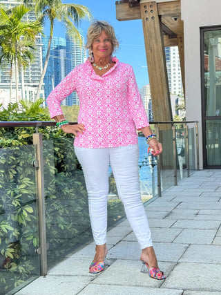 LULU B TROPIC PETALS RUFFLE TOP LULU-B