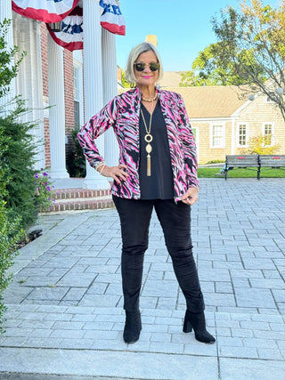 LULU-B PINK SIZZLE FULL ZIPPER JACKET LULU-B