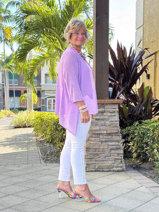 LULU-B LILAC MESH RUFFLE WRAP LULU-B