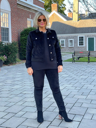 LULU-B BLACK VELOUR PANTS LULU-B