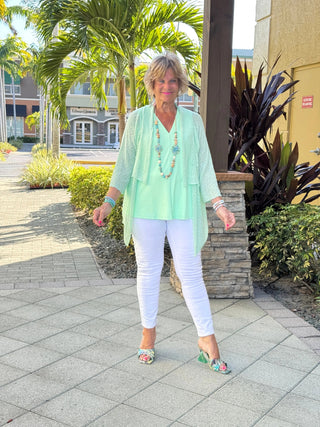 LULU-B NEW GREEEN RUFFLE WRAP LULU-B