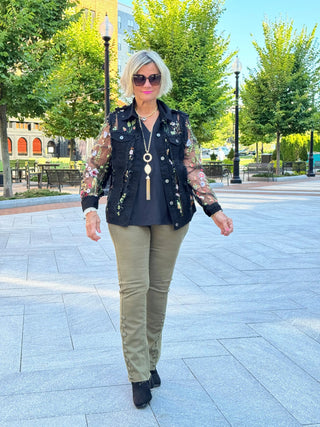 Ethyl The Long  Olive Lean Flair Jean - Elevated ETHYL JEANS