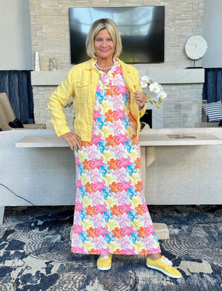 PALM BEACH  GARDEN RUFFLE MAXI DRESS - Cathys Place