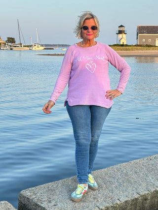 LULU-B LILAC ALL YOU NEED CEW NECK SWEATER LULU-B