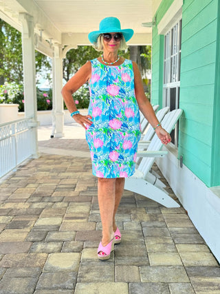 SEASHELL BEACH  SHIFT DRESS - Cathys Place
