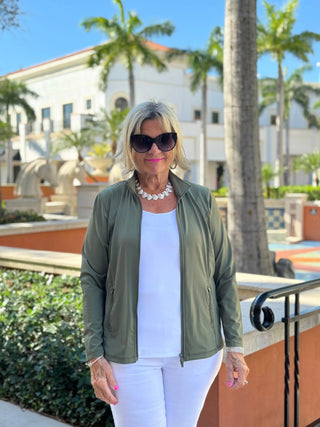 LULU-B OLIVE FULL ZIPPER JACKET LULU-B