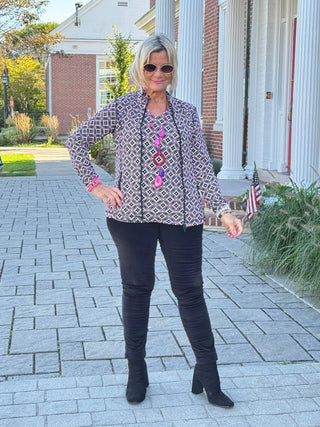 Lulu B Harbor Diamond Full Zipper Jacket LULU-B