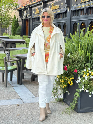 Cream Fall Leaves Round Neck Knit Printed Sweater Cathys Place