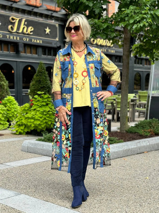 AFTERNOON AT THE GARDEN LACE NAVY DUSTER CATHYS RESORTWEAR