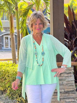 LULU-B NEW GREEEN RUFFLE WRAP LULU-B