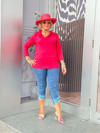 LULU-B STRAWBERRY RUFFLE TOP LULU-B