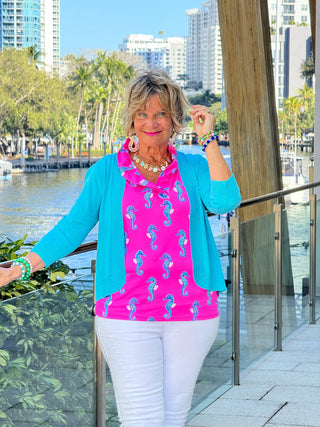 LULU B SEAHORSE BAY SLEEVELESS RUFFLE TOP LULU-B