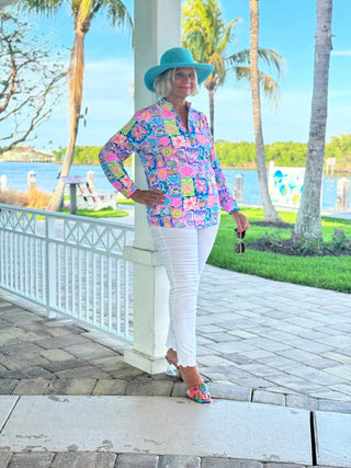 SANDY BEACH COLOR HALF ZIPPER LULU-B