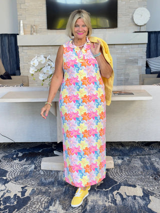 PALM BEACH  GARDEN RUFFLE MAXI DRESS - Cathys Place