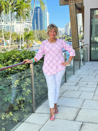 LULU B PINK CHIC ASYMMETRIC TOP LULU-B