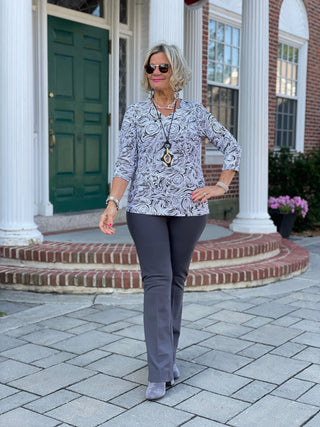 ELEGANT EXPRESSIONS V NECK TOP LULU-B