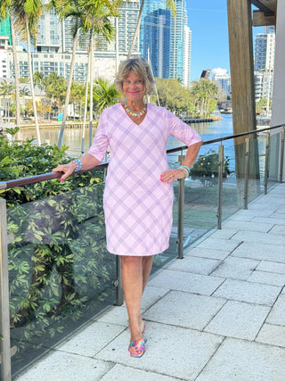 LULU B PINK CHIC ELBOW SLEEVE DRESS LULU-B