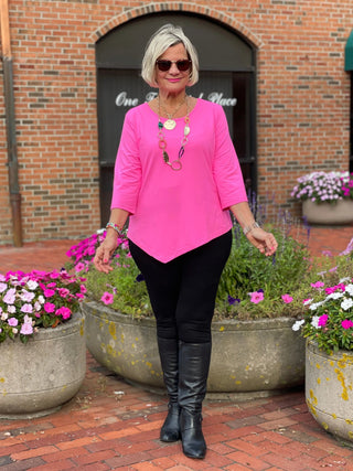 LULU-B HOT PINK ASYMMETRIC TOP LULU-B
