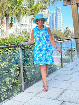 LULU B STARFISH SPLASH ZIPPER SWING DRESS LULU-B