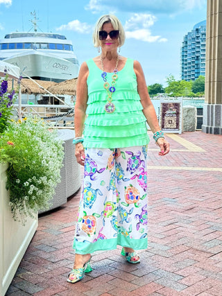 TROPICAL TURTLE PALAZZO CATHYS RESORTWEAR