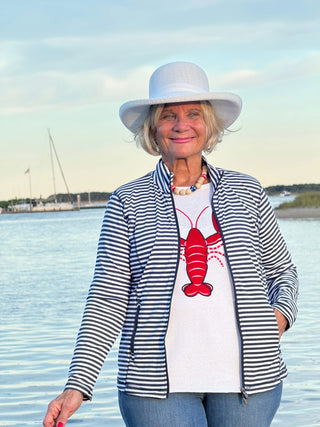 NAUTICAL NAVY STRIPE JACKET LULU-B