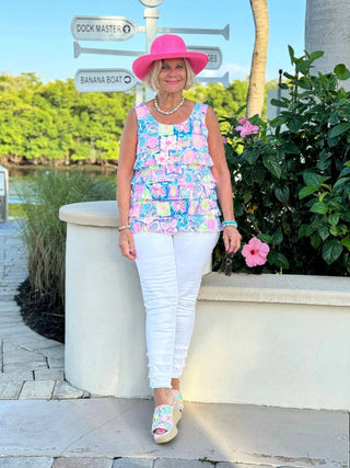 SANDY BEACH COLOR CHA CHA TANK LULU-B