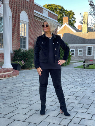 LULU-B BLACK VELOUR PANTS LULU-B